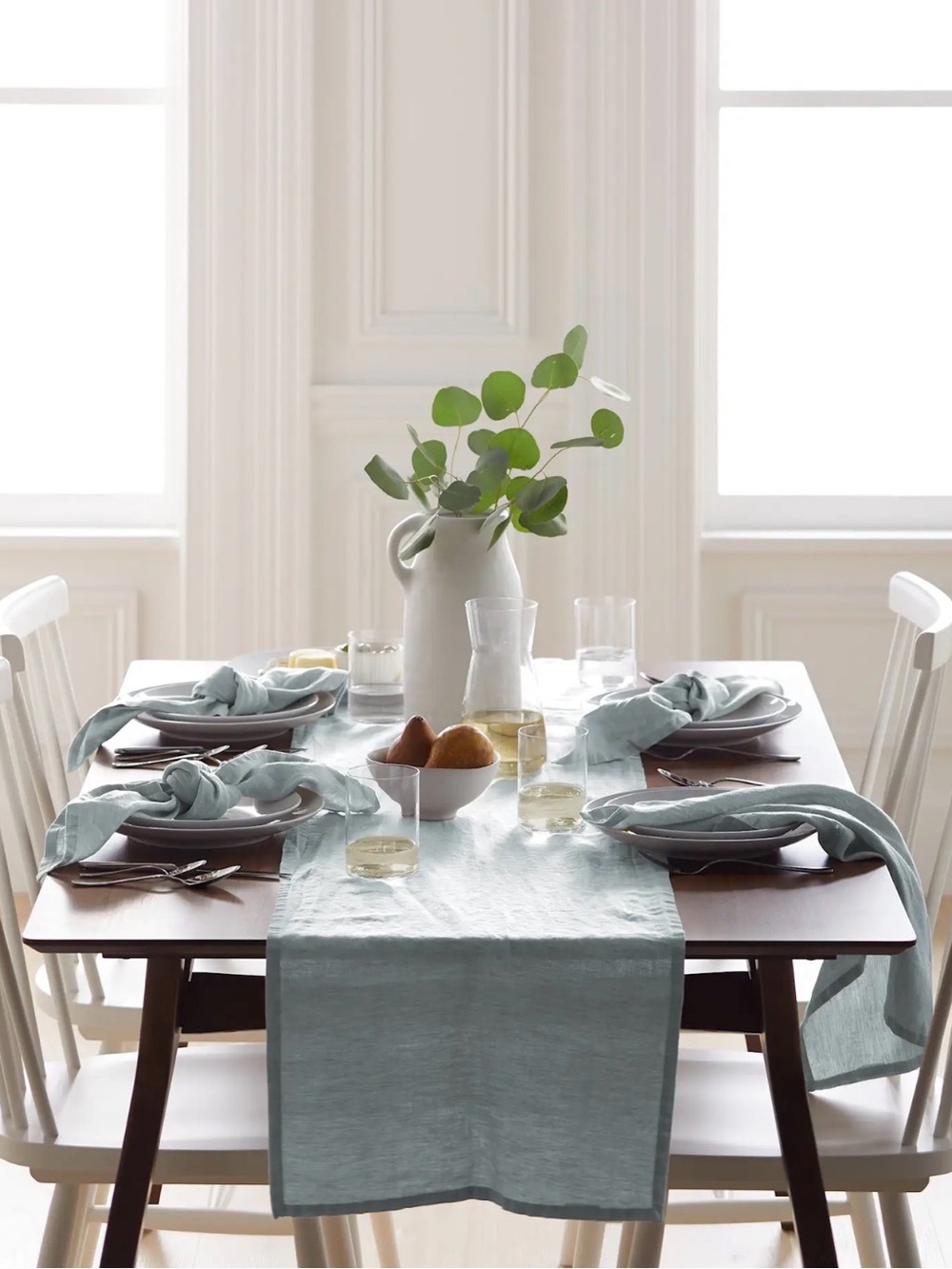 Mist European Linen 16x108 Table Runner - Retail $35